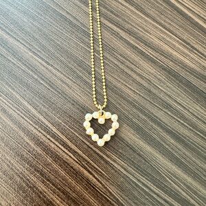 Logan Tay Gold Pearl Heart Necklace